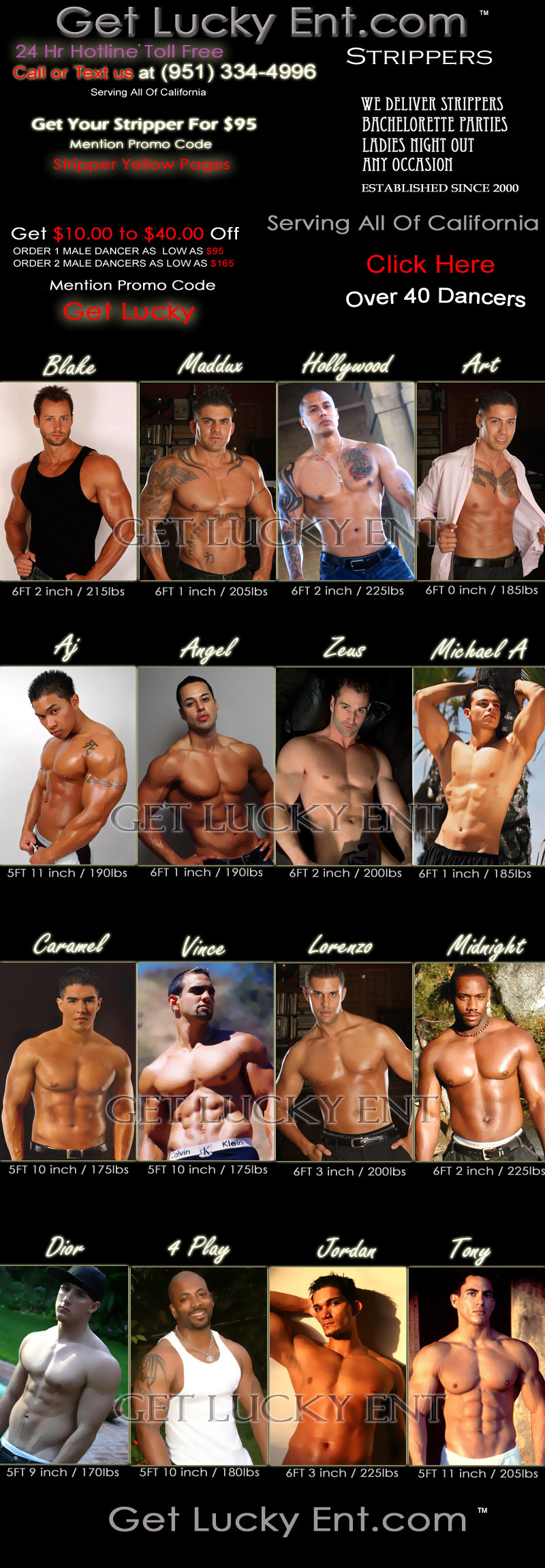 Male Exotic Dancers , Coupon Long Beach